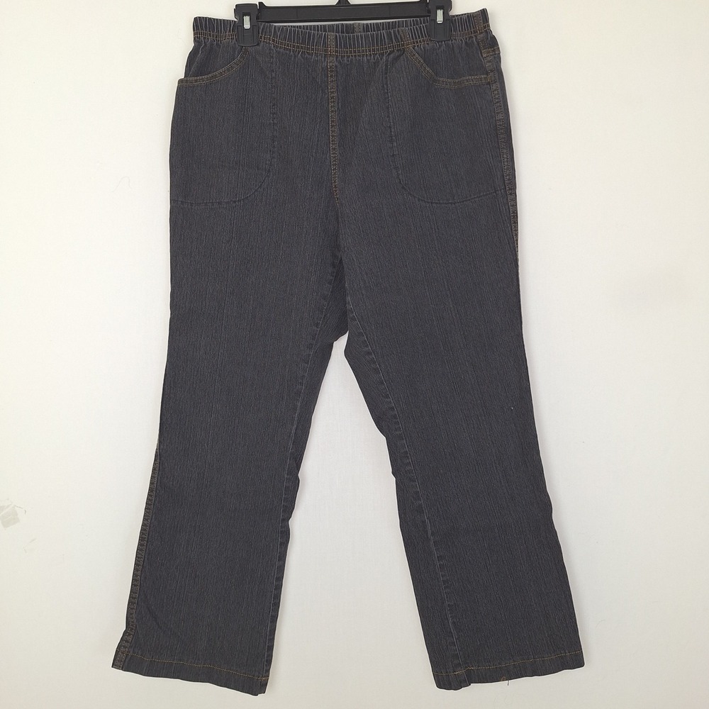 Retro Denim Jeans Casual Comfort Stretch Just My Size 1X Petite Black Bootleg